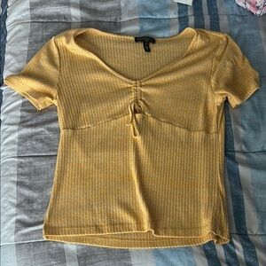 Yellow Ribbed Women's Top